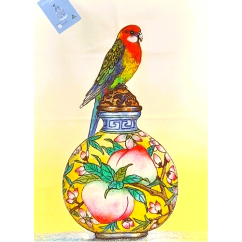 Michaela Laurie Eastern Rosella Cotton Tea Towel