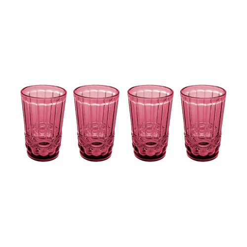 Casa Domani Gabriella Set of 4 Pink Highball Glasses