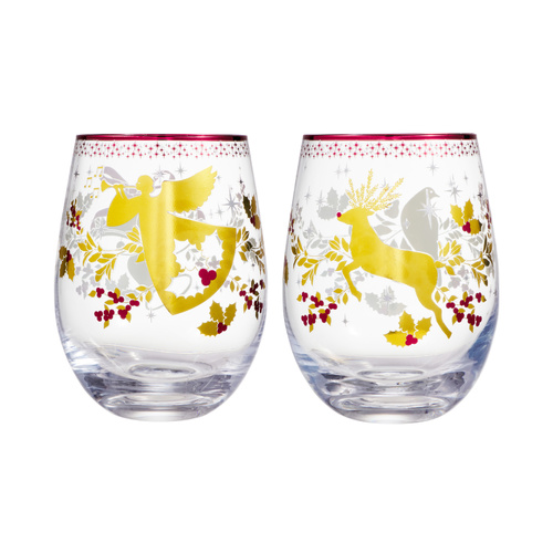 Maxwell & Williams White Christmas 2026 Pair of Stemless Glasses