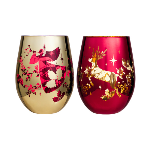 Maxwell & Williams White Christmas 2026 Pair of Metallic Stemless Glasses