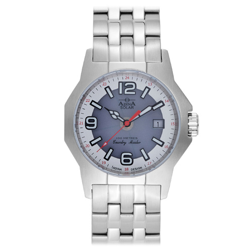 Adina Solar Country Master Stainless Steel 100m Water Resistant Work Watch - NK151-SS1XB