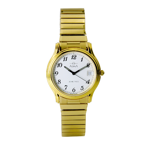 Adina Gold Plated Stainless Steel 30 Metes Water Resistant Quartz Analogue Watch - NK39 G1FE