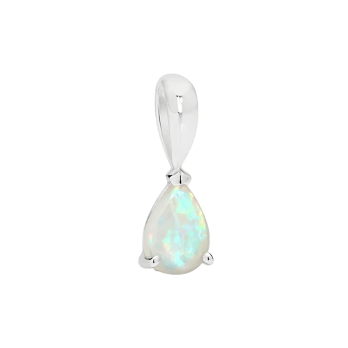 Sparkling Rockpool Sterling Silver Solid Light Blue/Green Opal Pendant
