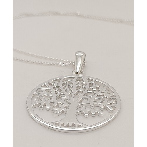 Sterling Silver Tree of Life Pendant - 24mm Diameter