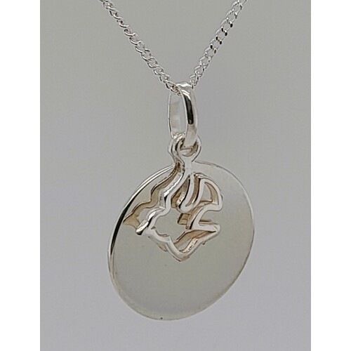 Sterling Silver Disc with Dove Pendant - CLEARANCE