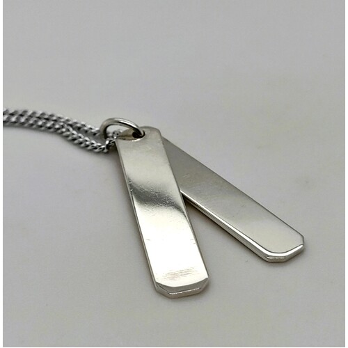 Sterling Silver Dog Tags Pendant - CLEARANCE