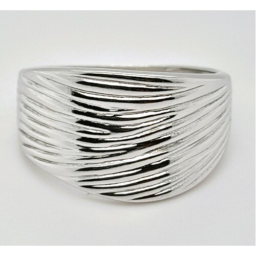 Sterling Silver Wide Concave Ring AUS Size N½
