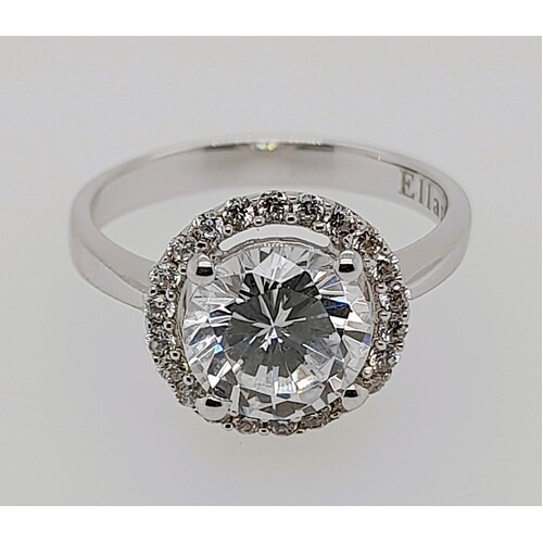 Sterling Silver Cubic Zirconia Claw Set Ring AUS Size N½
