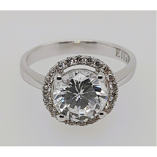 Sterling Silver Claw Set Cubic Zirconia Dress Ring AUS Size S