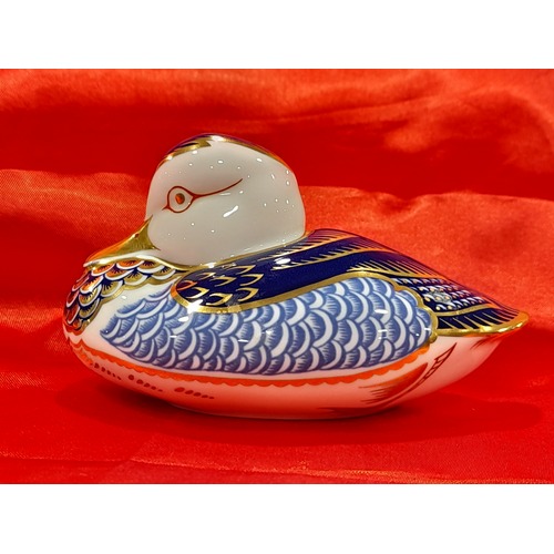 Royal Crown Derby Royal Blue Duck Paperweight with Stopper