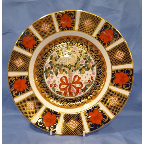Royal Crown Derby Imari Partridge in Pear Tree 1992 Christmas Plate