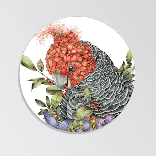 Marini Ferlazzo Gang-gang Cockatoo 10.5cm Round Coaster