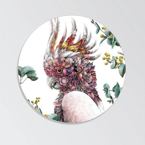 Marini Ferlazzo Pink Cockatoo 10.5cm Round Coaster