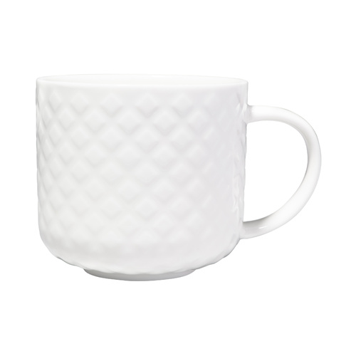 Maxwell & Williams White Basics 440ml Quilted Diamond Mug