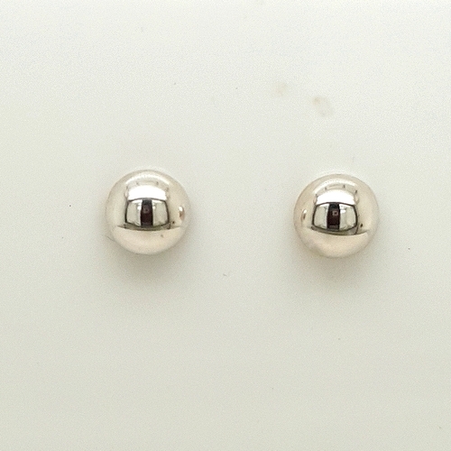 Sterling Silver 6mm Half Dome Polished Stud Earrings