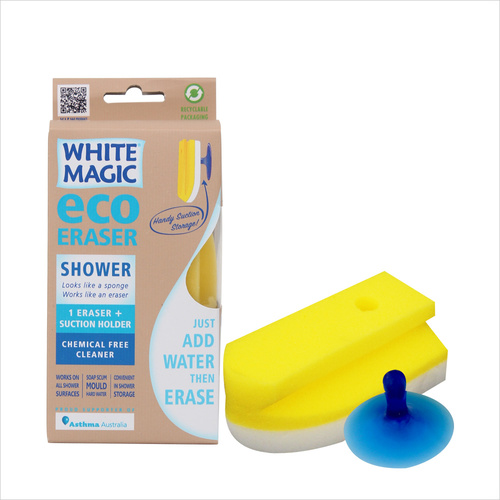 Shower Eco Eraser Sponge with suction hook 15 x 8 x 4.8cm