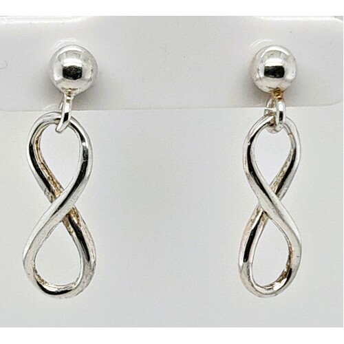 Sterling Silver Infinity Drop Earrings