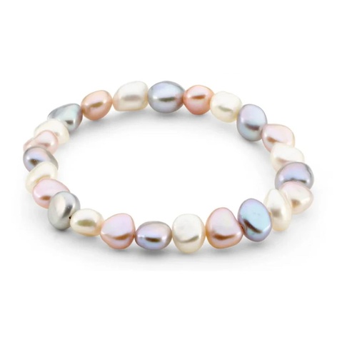 Audrey Multi Coloured 9.5-10.5mm Baroque Keshi Freshwater Pearl Bracelet