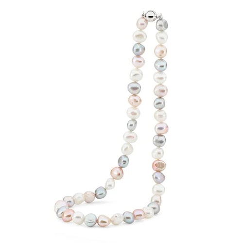 Cloudy Skies 45cm Multi Coloured 9.5-10.5mm Baroque Keshi Freshwater Pearl Necklace