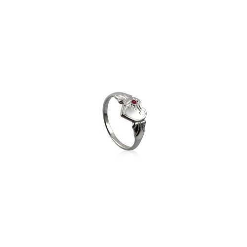 January Synthetic Garnet Birthstone Sterling Silver Signet Ring AUS Size L