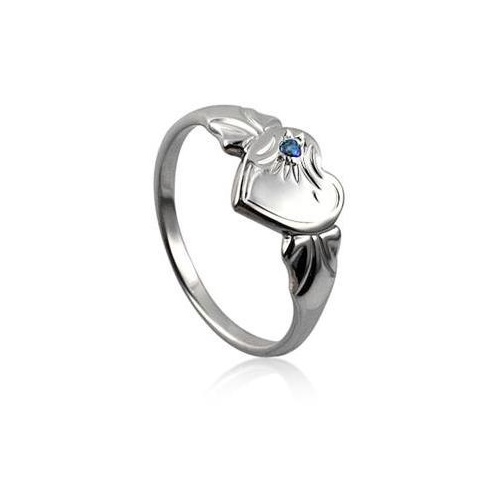 September Synthetic Sapphire Birthstone Sterling Silver Signet Ring AUS Size T