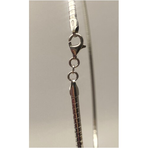 Sterling Silver 3mm Round Omega Necklace
