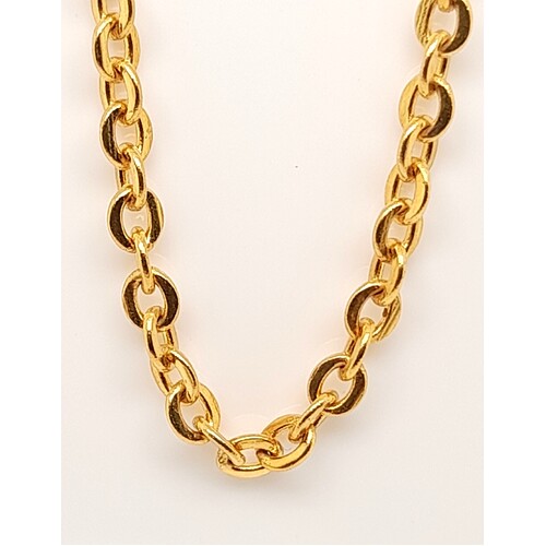 Stainless Steel Ion Plated Yellow Gold Cable Link 55cm Chain CLEARANCE