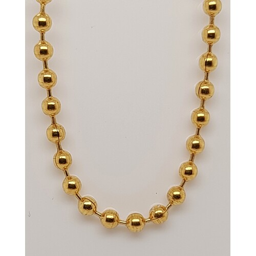 Stainless Steel Yellow Gold Ion Plated 2.5mm Ball Link 55cm Long Chain CLEARANCE