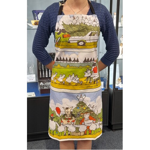 Sally Wilson CHOOKS ON 'Christmas' Cotton Apron