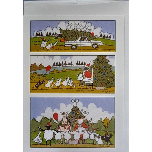 Sally Wilson Art Cards - CHOOKS ON 'Christmas'