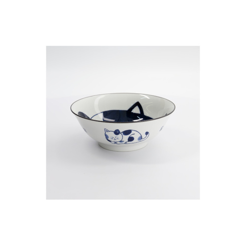 Tokyo Design Studio Kawaii Cat Neko 20cm Blue Cat Ramen Bowl
