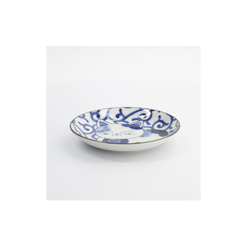 Tokyo Design Studio Kawaii Cat Neko 16.5cm Swirl Cat Plate