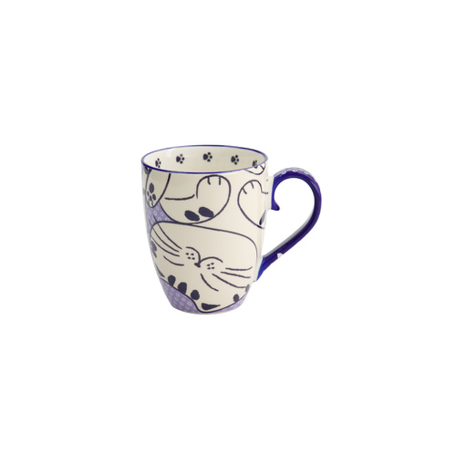 Tokyo Design Studio Kawaii Chubby Cat Blue Mug
