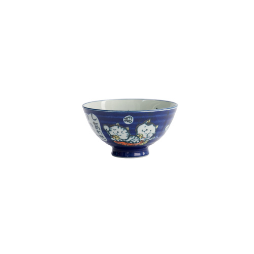 Tokyo Design Studio Kawaii Neko Cat Blessed Blue 11.5 x 6cm Rice Bowl