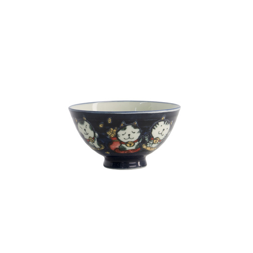 Tokyo Design Studio Kawaii Neko Cat Meow Blue 11.5 x 6cm Rice Bowl