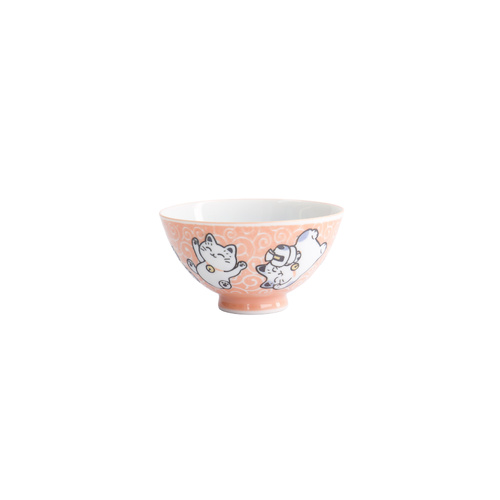 Tokyo Design Studio Kawaii Neko Cat Fish Pink 11.5 x 6cm Rice Bowl