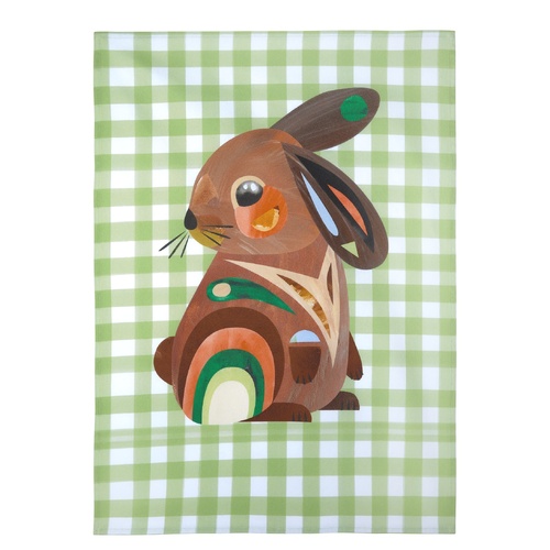 Pete Cromer Barn Friends Green Bunny Cotton Tea Towel