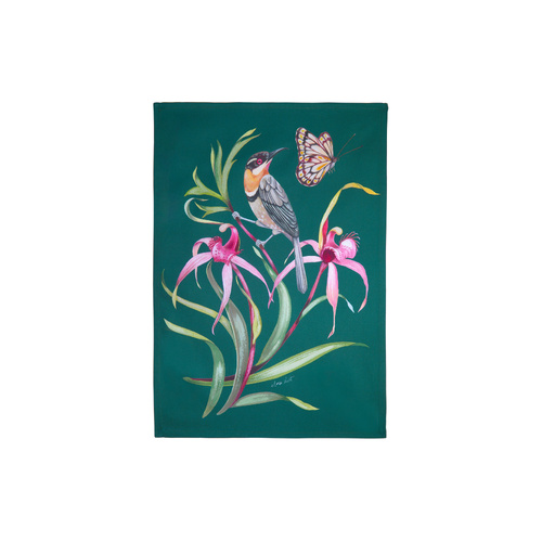 Eloise Short Lyric Collection Spinebill Honeyeater Cotton Tea Towel