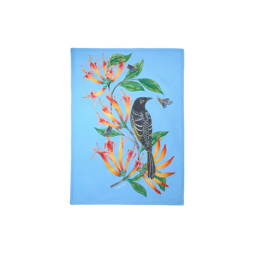 Eloise Short Lyric Collection Regent Honeyeater Cotton Tea Towel