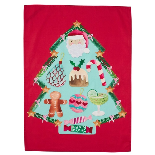 Maxwell & Williams Tis The Season Red Cotton Tea Towel