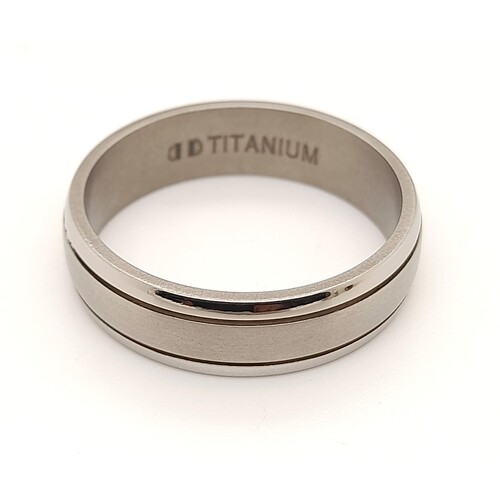 Half Round Satin Finished Titanium Ring AUS Size U½