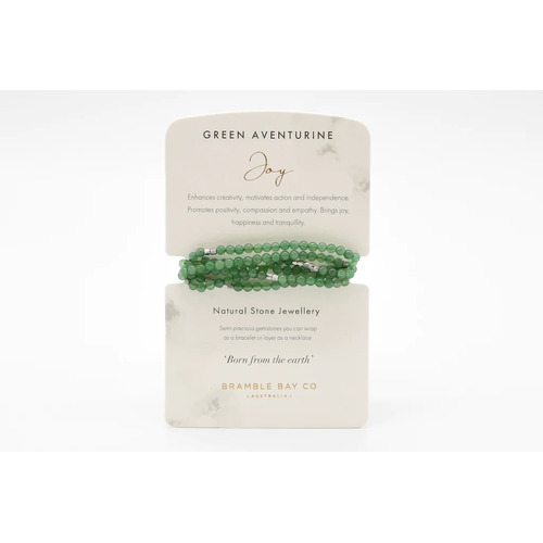 Natural Stone Collection Green Aventurine Wrap Bracelet/Necklace