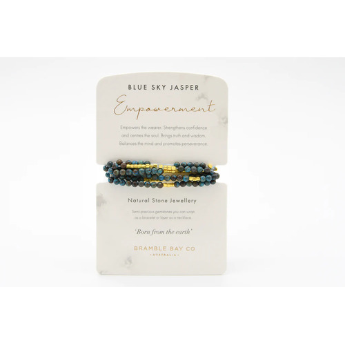 Natural Stone Collection Blue Sky Jasper Wrap Bracelet/Necklace