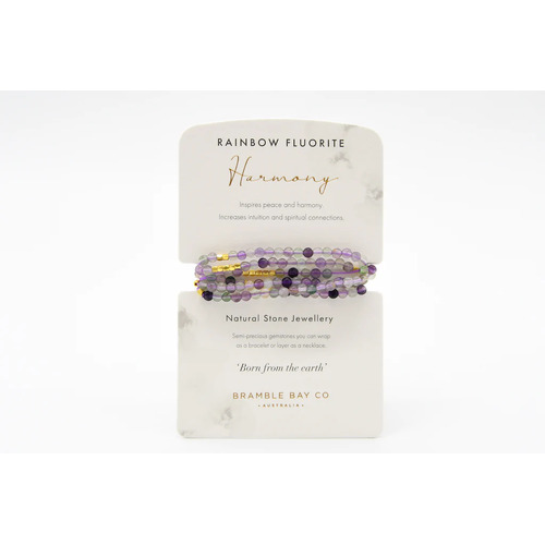 Natural Stone Collection Rainbow Fluorite Wrap Bracelet/Necklace