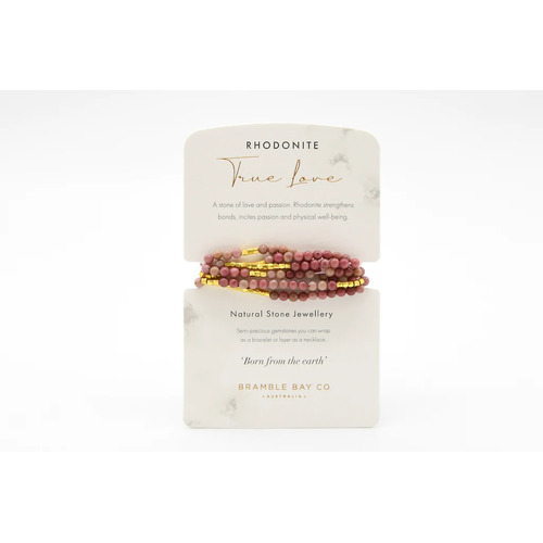 Natural Stone Collection Rhodonite Wrap Bracelet/Necklace