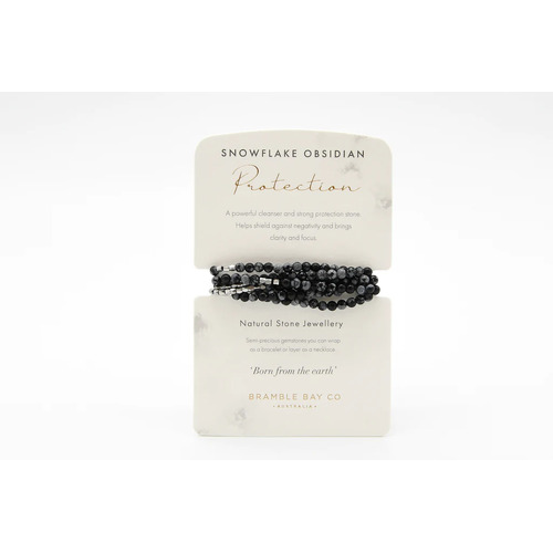 Natural Stone Collection Snowflake Obsidian Wrap Bracelet/Necklace