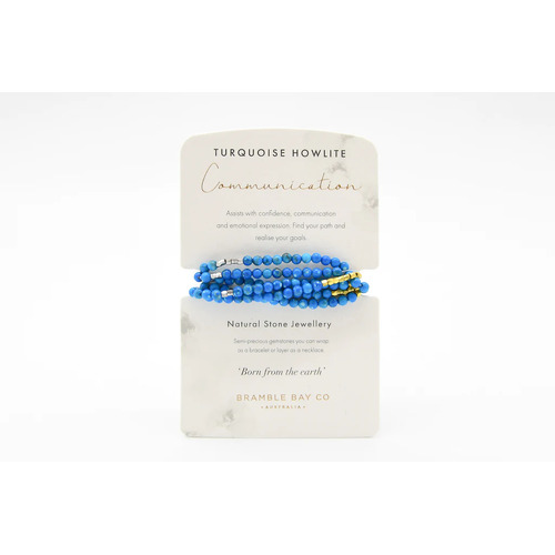 Natural Stone Collection Turquoise Howlite Wrap Bracelet/Necklace