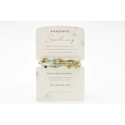 Natural Stone Collection Amazonite Jasper Wrap Bracelet/Necklace
