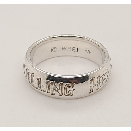The Hobbit: An Unexpected Journey Sterling Silver 'A Willing Heart' Ring AUS Size L