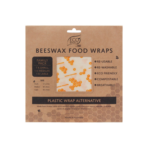 Eco Basics Beeswax Food Wraps - Family Pack